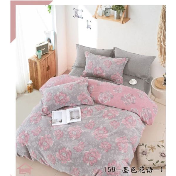 Quality Customized 100%  Double Jacquard Washed Cotton Color Weaving Bedding Set Duvet Cover wholesale