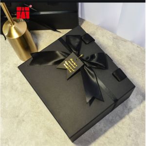 Custom Black Square Package Gift Box With Ribbon Bowknot Gift Package For Women