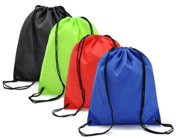 Quality Sport Black Personalised Drawstring Bag , Foldable Vinyl Drawstring Backpack wholesale