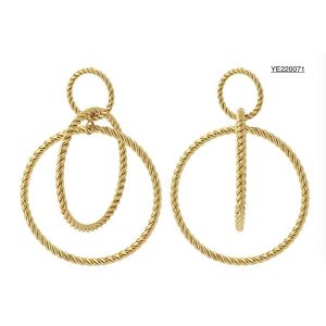 China 5cm Stainless Steel Gold Earrings American Style Multiple Circles Earrings on sale