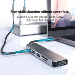 10Gbps USB C HUBs To HDMI Rj45 100M Adapter OTG Thunderbolt 3 Docking Station