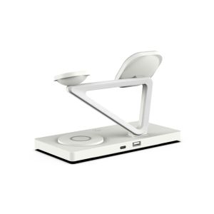 5 In 1 Magnetic Wireless Charging With Night Lamp 2w ABS Material White And