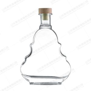 China 1L Creative Glass Bottle for Alcoholic Beverages Glass Lid Custom Label Transparent on sale
