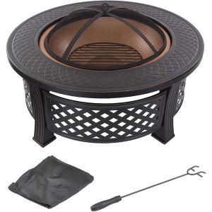 Wood Burning Barrel Modern Wood Burning Fire Pit With Spark Screen Wood Pole