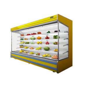 Low Noise Store Vegetable Multideck Open Chiller With Glass Door Easy Moving