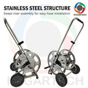 High Durability Stainless Steel Trolley Hose Reel Cart With 3/4"NH North