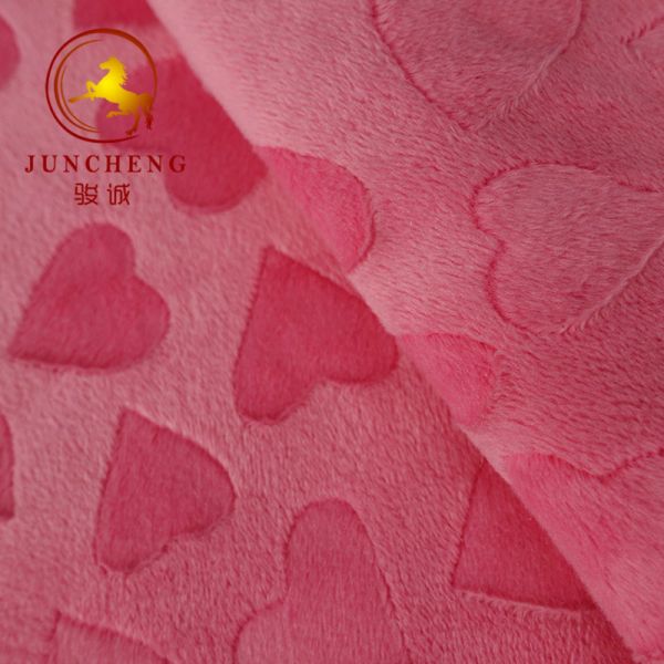 2018 New arrival heart design 2mm minky plush fabric
