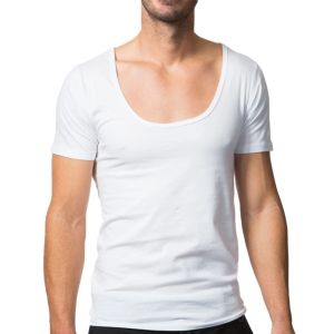 Customize Logo O V Neck Casual Sports Tshirt in 100% Combed Cotton Pre-shrinkage