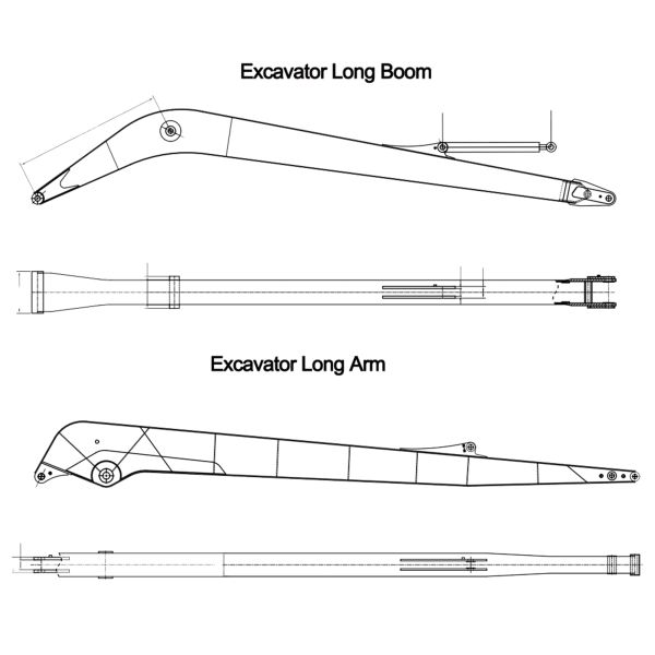 Q355B Steel Plate Excavator Long Arm Kit For JCB205