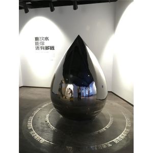 China Custom Metal Outdoor Abstract Sculpture Stainless Steel Mirror Water Drop Sculpture on sale
