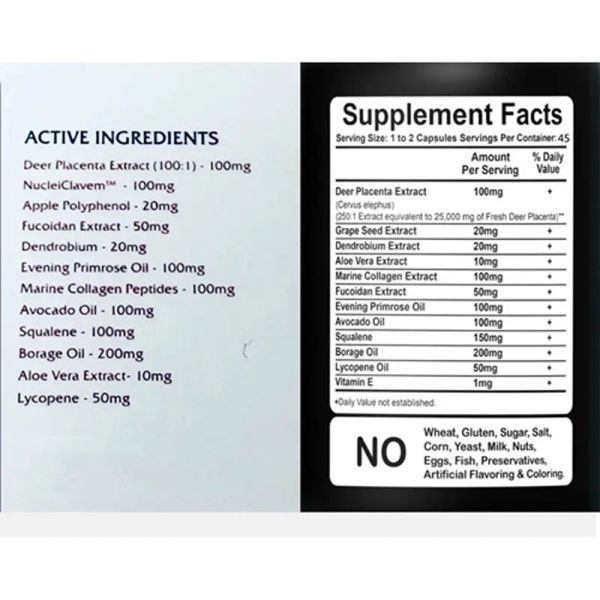 Private label Sheep Placenta softgels rich Polypeptide protein substance Skin Whitening beauty product