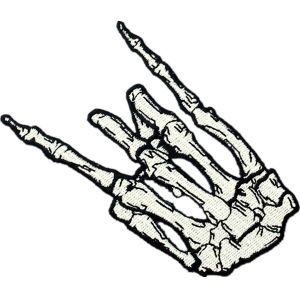 Stick On 3D Skeleton Middle Finger Patch Shrink Proof Biker Back Patches