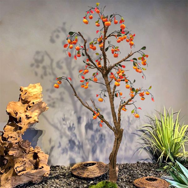 120cm Artificial Persimmon Tree Real Look Natural Wood Trunk Plant