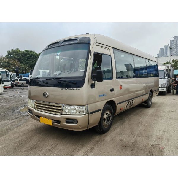 Quality 2nd Hand Mini Bus 15 Seats External Swinging Door Champagne Color 7 Meters Ankai HFF6701 Tour Bus wholesale