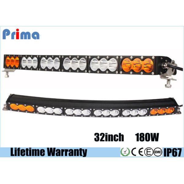 Quality Multi Color 180W 32 Inch Curved LED Light Bar Amber White IP67 Waterproof wholesale