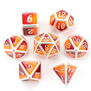 Customized metal DND dice color solid polyhedron metal dice set with silver