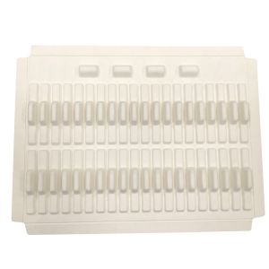 Natural White Sugarcane Bagasse Packaging , Chocolate Biodegradable Paper Tray