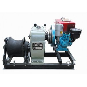 3 Ton Portable Cable Winch Puller With Diesel Engine 4HP In Power Line