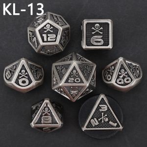 7 Skeleton Dice, Multi Faced Digital Color DND Board Game, Dragon and Dungeon