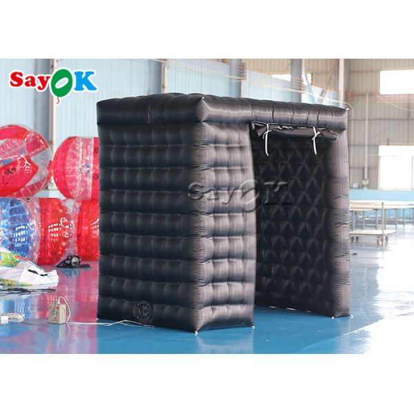 Inflatable Party Tent 2.4mH 7.87FT Black Inflatable Curved Photo Booth Double Doors With Curtain