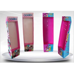 Shopping Mall Cardboard Pos Display Stands With Hooks Die Cut