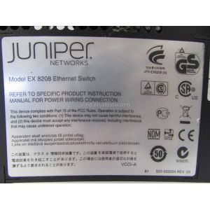 juniper EX8208-BASE-AC,Base EX8208 system configuration: 8-slot chassis with