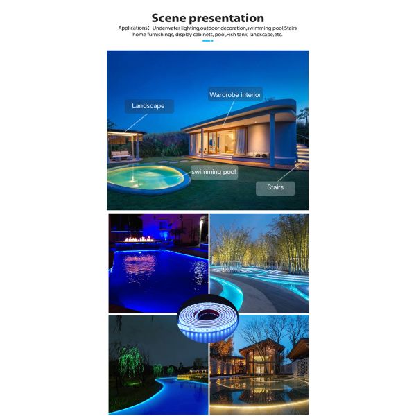 12V 24V IP68 Waterproof Outdoor LED Strip Lights 120leds/M LED Night Light Strips Sincere Solid Silicone Dimmable Strip