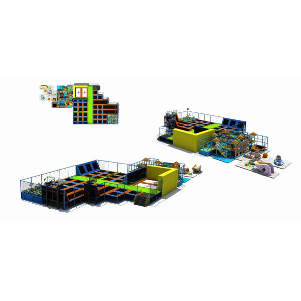 Quality 760M2 China Supply Large Springfree Trampoline with Safety Enclosure /Super Mall  Gymnastic Trampoline wholesale