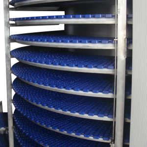 Customized Cooling Spiral Belt Freezer , New Automatic Stainless Steel Vertical