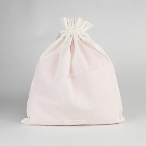 China Custom Design Drawstring Cosmetic Packaging Bag pouch With Fabric Label on sale