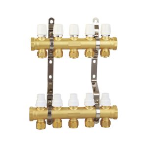 China Brass Gas Distribution Manifold Threaded Hot Water Distribution Manifold PTFE on sale