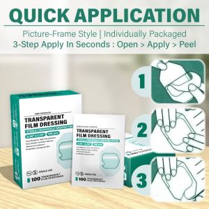 Transparent Film Dressing, Large Waterproof Adhesive Patch | Window Frame Wound