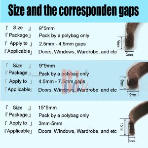 CE Self Adhesive Weather Stripping Draught Excluder Strip 9x15mm