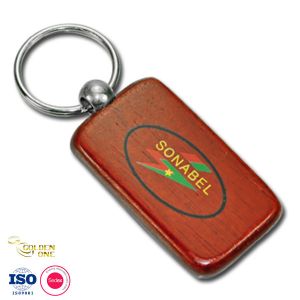 Hard Wood Carved Keychain , Round Shape Key Fob Key Holder Customised