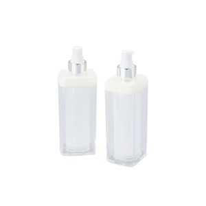 UKA51 Recyclable 100ml Square Airless Lotion Bottles With Transparency Lid