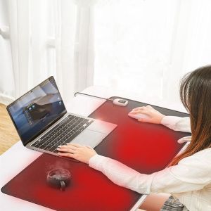 Leather Electric Heating Desk Pad With 45degrees Temperature Sheerfond