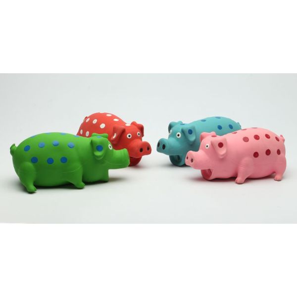 Small Cute Durable Squeaky Dog Toys / Eco - Friendly Rubber Pig Toy For Dogs