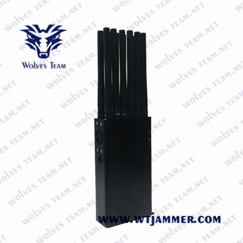 Quality 12 Bands CDMA UHF VHF 25m 12W Handheld Signal Jammer wholesale