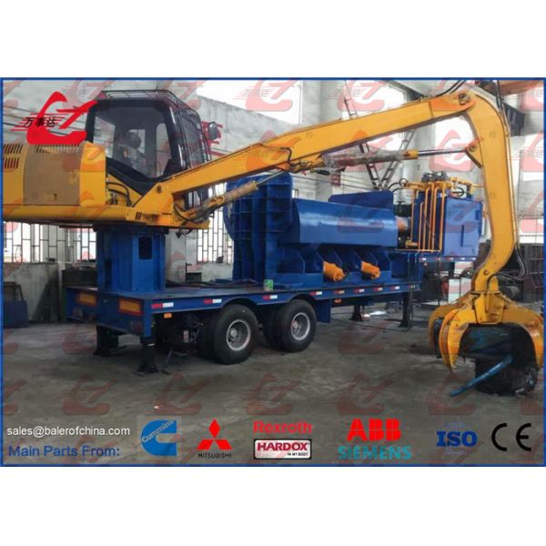 Mobile Metal Baler Logger Hydraulic Scrap Steel Baling Press With Trailer Remote