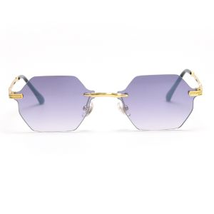 UV400 Stylish Polarized Sunglasses Elegant Irregular Lens Women Rimless