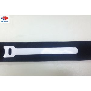 100% Nylon Self locking hook & loop cable ties , White Hook And Loop Fasteners