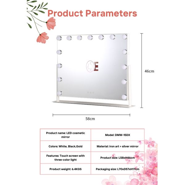 Illuminated Lighted Small Hollywood Mirror 12x Magnifying