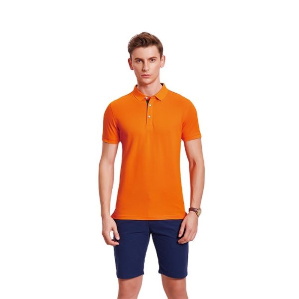 Quality Customized Printed Orange Polo T Shirt ODM Available wholesale