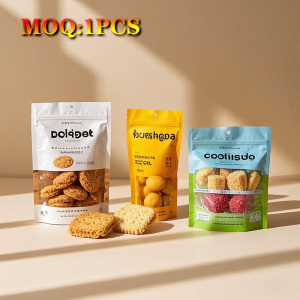 Quality Custom Printed Stand-Up Mylar Bags For Coffee  Chocolate Cookie Recyclable With Windows And Zippers wholesale