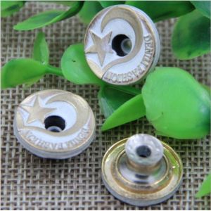Custom hot sale gold color five-pointed star alloy 17 mm denim snap button for