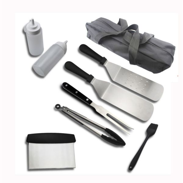 9pcs Accessories Kit Restaurant include Spatula and brush Set for Grill Cooking