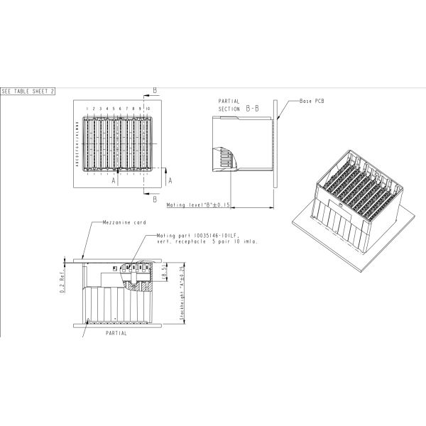 10059957-1071LF 150 Connector Header Male Pins Through Hole Natural High Speed