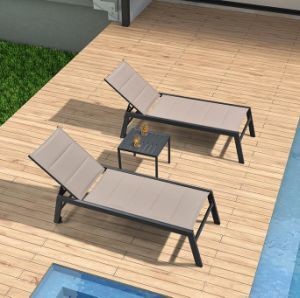 Quality Swimming Pool Beach Sunlounger OEM Pool Sun Chairs With Aluminum Frame wholesale