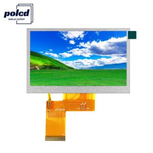 Polcd Brightness 300 4.3 Inch Tft Lcd Display 800X480 TFT Resistive Touch Screen