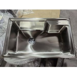 One Piece Rectangular Polished Stainless Steel Single Bowl Sink